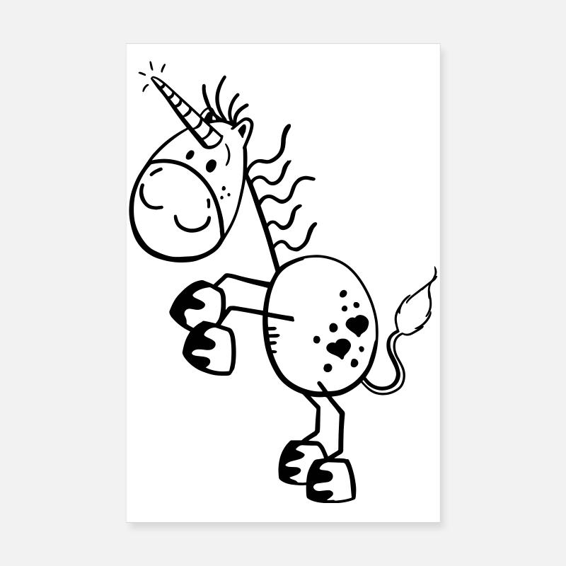 Lustiges Einhorn Comic Poster 20x30 cm