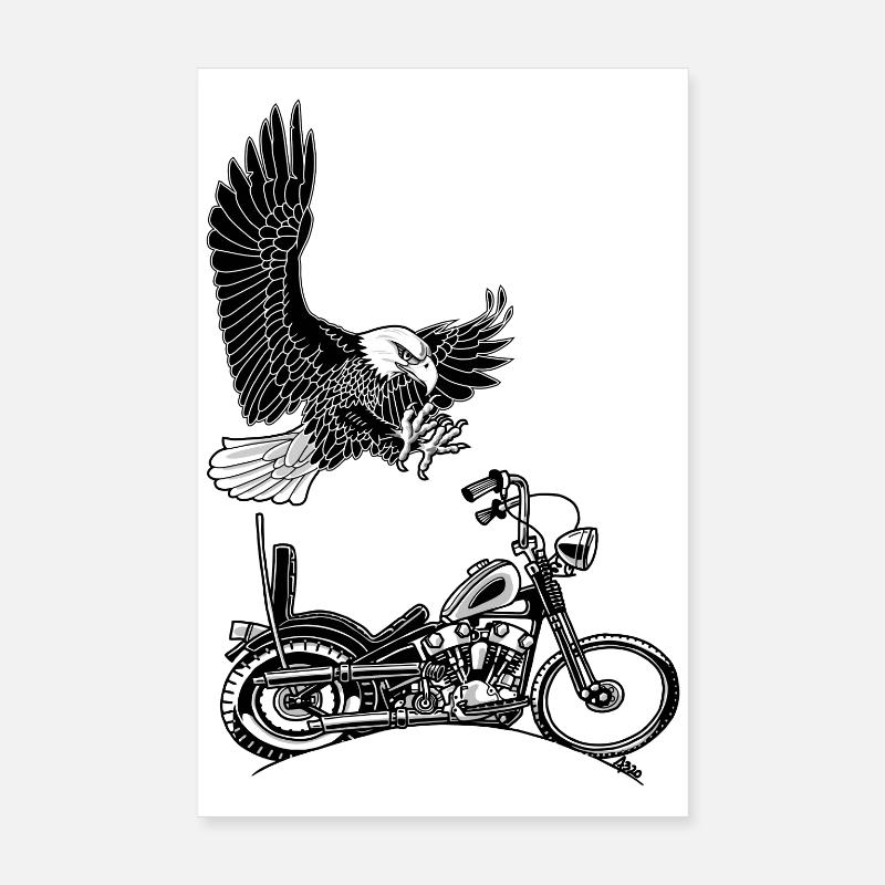 0906 Eagle Chopper Knöchelkopf Poster 20x30 cm