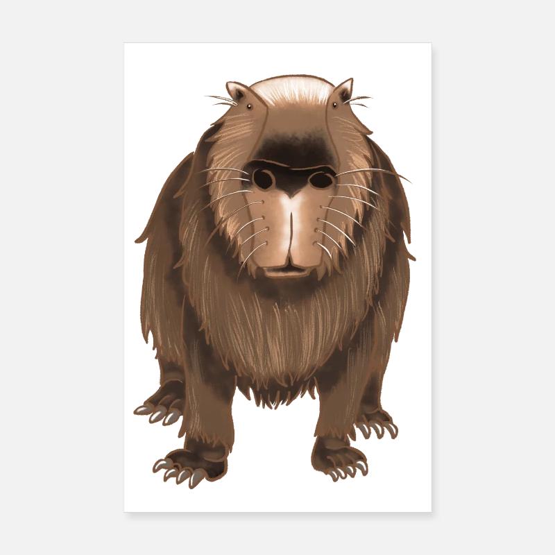 Capybara rigolo - Poster 20 x 30 cm - blanc