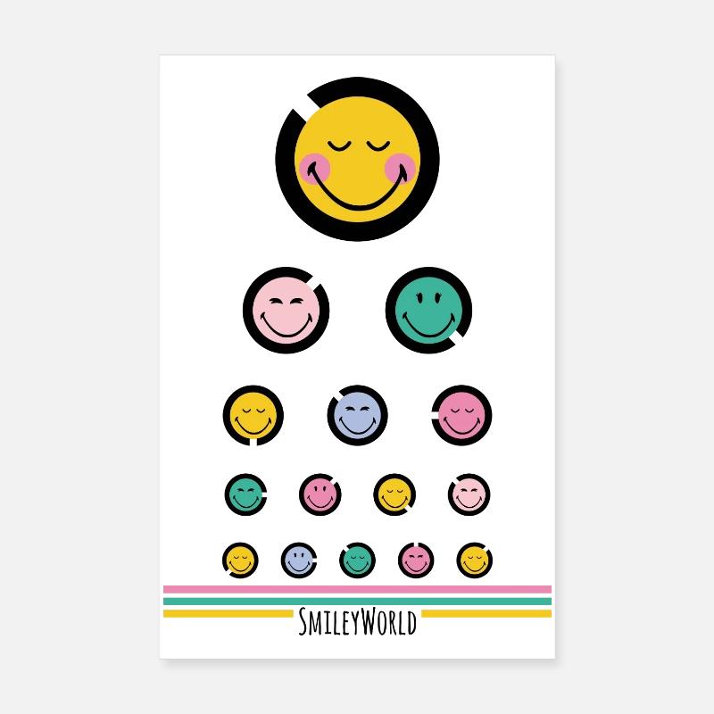 Sehtest Happy - Poster 20x30 cm - Weiß