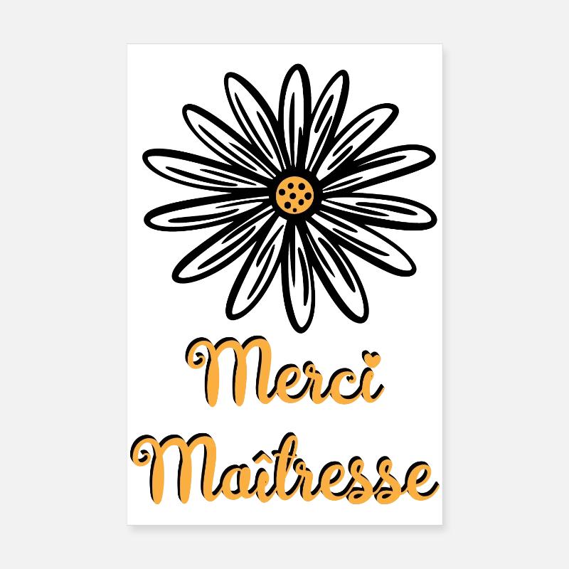 merci maitresse avec une fleur Poster 20 x 30 cm