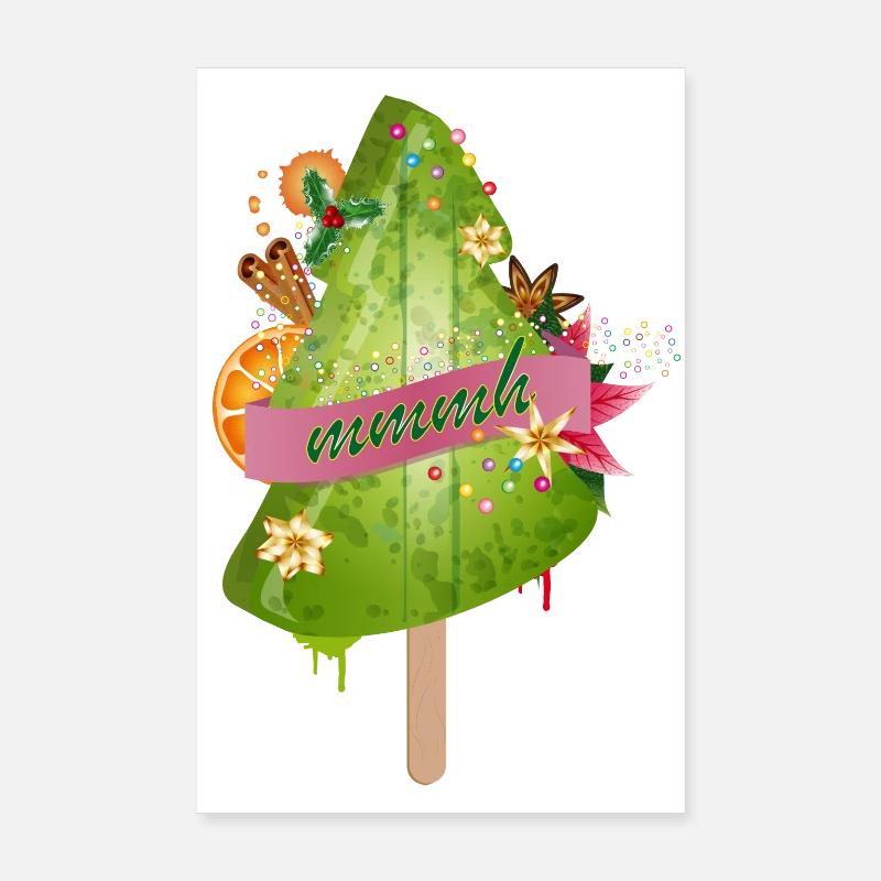 leuchtendes Weihnachtsbaum Eis u.Weihnachtsschmuck Poster 20x30 cm