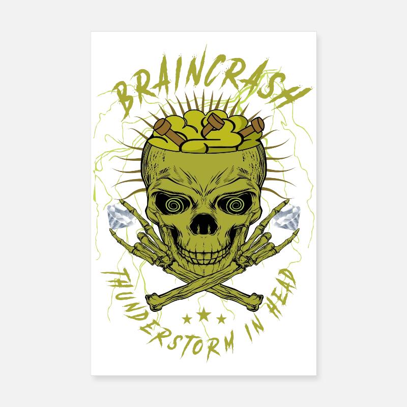 Crâne de chaos cérébral Poster 20 x 30 cm
