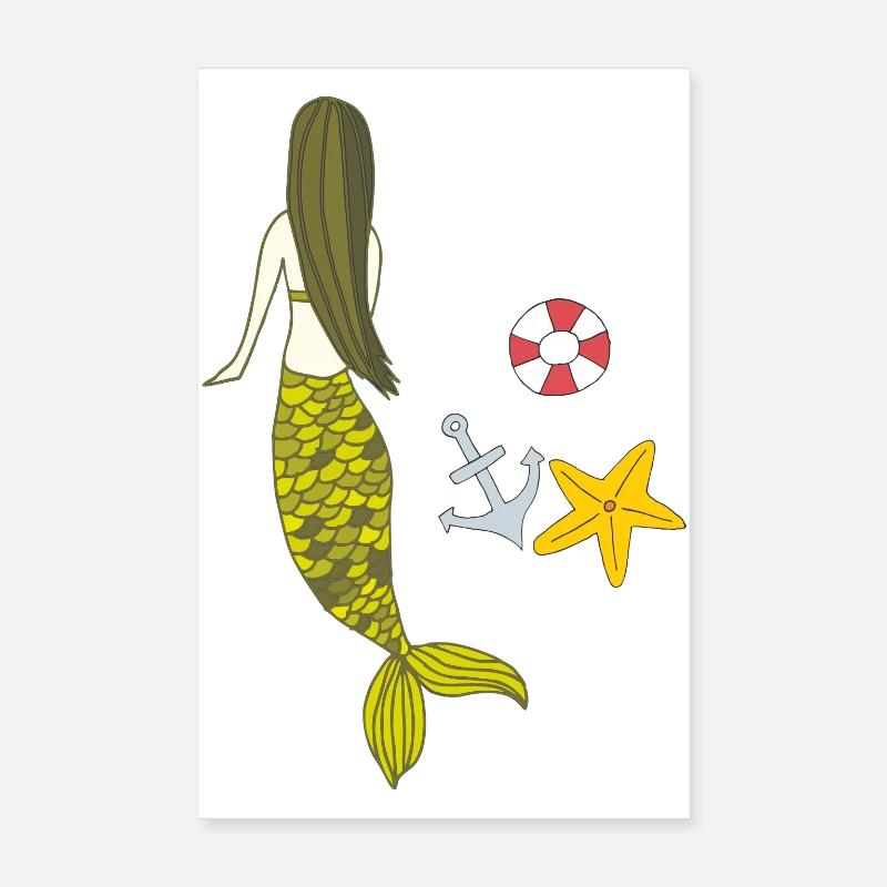 Heure avancée de Mermaid Poster 20 x 30 cm