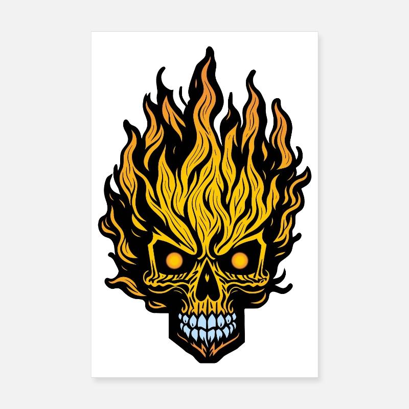 Flammender Schädel Poster 20x30 cm