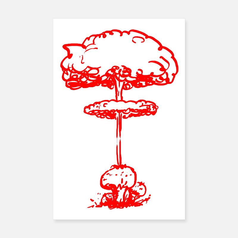 Nuklearer Pollenpilz (rot) Poster 20x30 cm