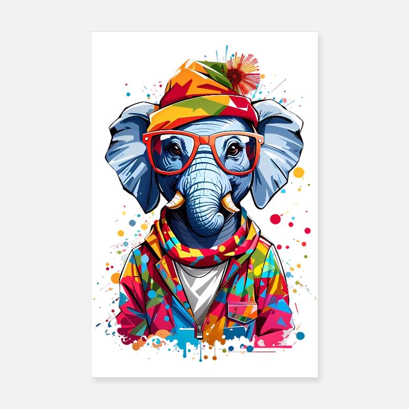 Éléphant cool Poster 20 x 30 cm