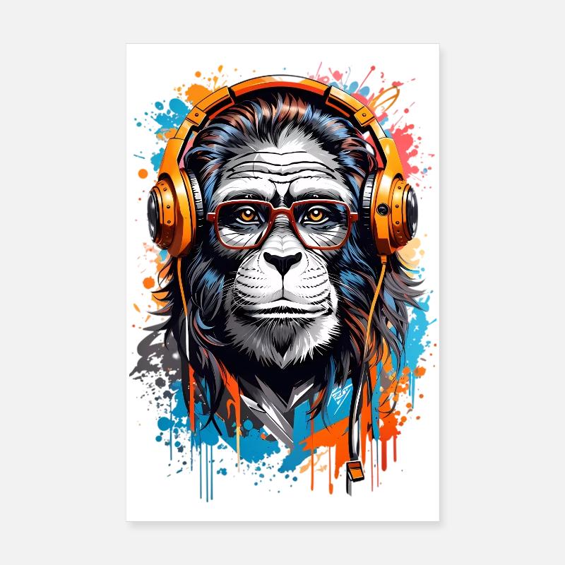 Scimmia fredda Poster 20x30 cm