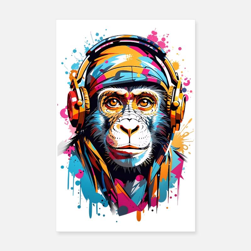 Singe cool Poster 20 x 30 cm