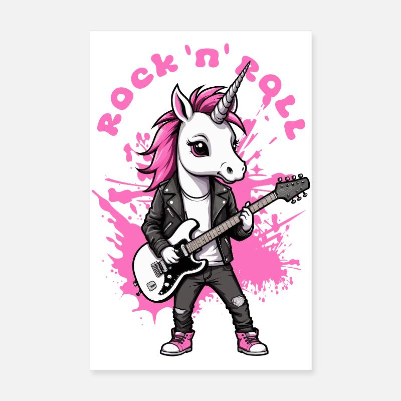 Rock 'n' Roll Einhorn Poster 20x30 cm
