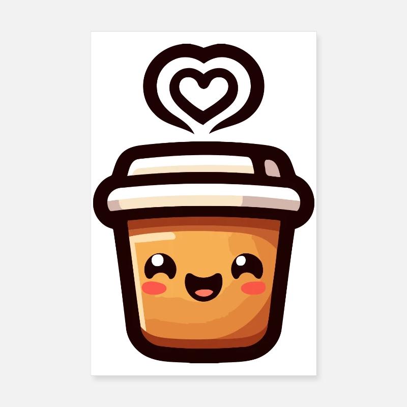 Caffeine Cutie : le joyeux Java Poster 20 x 30 cm