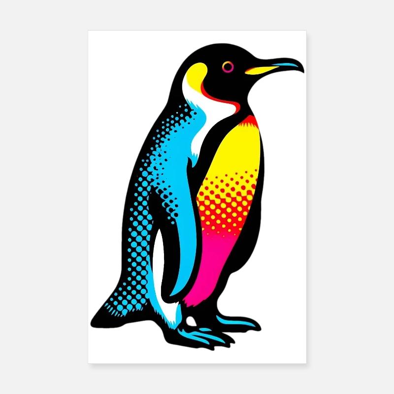 Pinguin - Poster 20x30 cm - Weiß