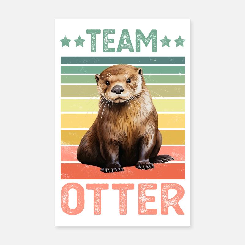 Loutre - Poster 20 x 30 cm - blanc