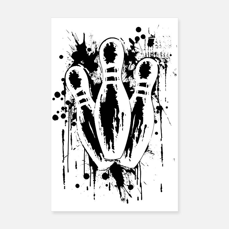 Kegeln - Poster 20x30 cm - Weiß