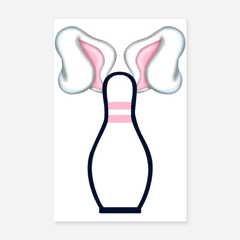 Bowling Easter Easter Bunny Ears Poster 8" x 12" (20x30 cm)