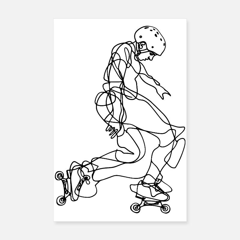 Roller Skater Drawing Poster 8" x 12" (20x30 cm)