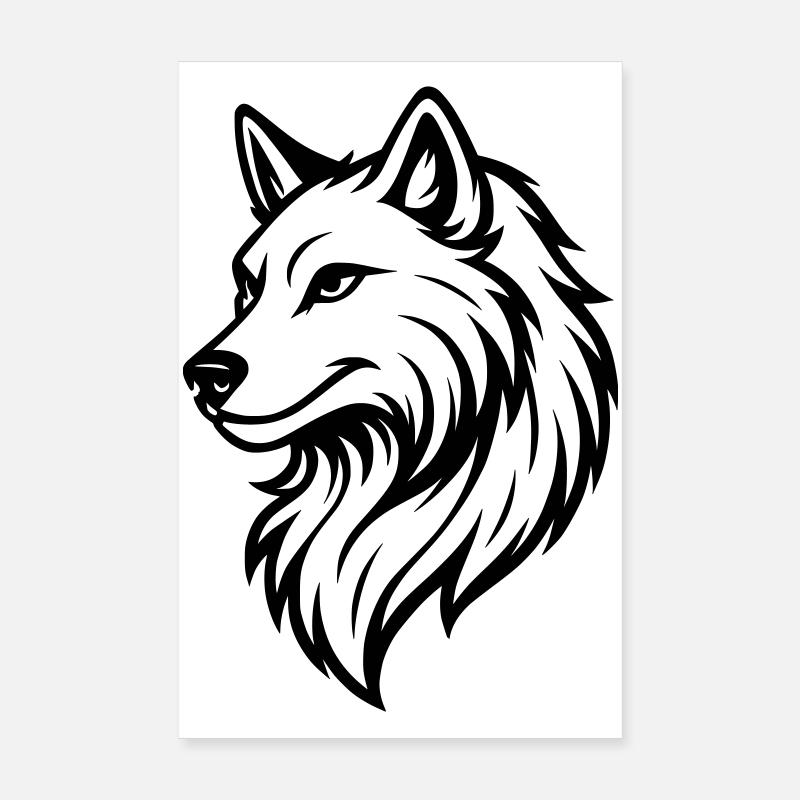 Wolf Silhouette Poster 8" x 12" (20x30 cm)