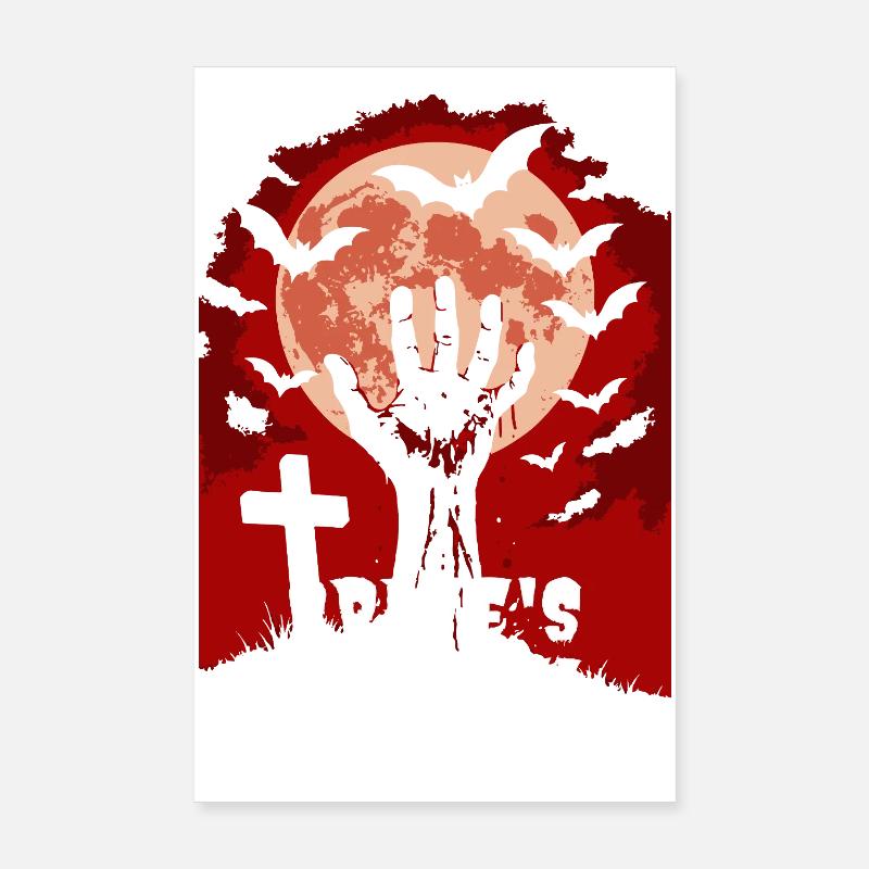 Grave's Clutch Halloween Horror Design Poster 8" x 12" (20x30 cm)
