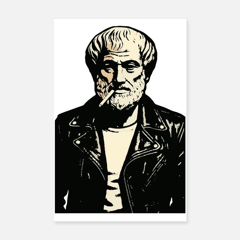 Aristotle Ancient Philosopher Noir Rebel Portrait Poster 8" x 12" (20x30 cm)