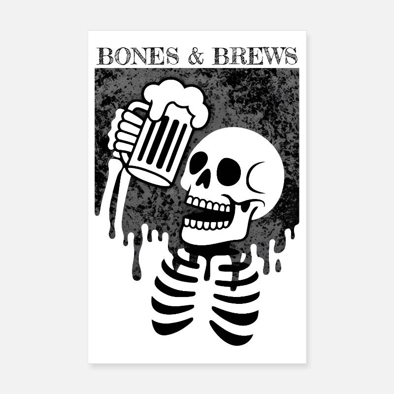 Bones and Brews Poster 20x30 cm