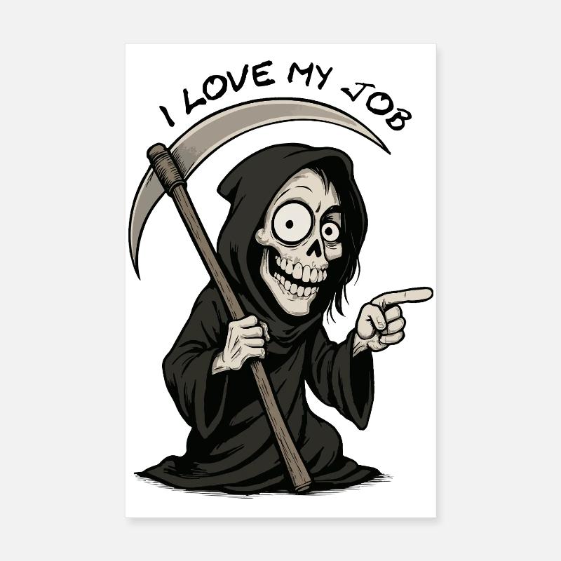 Grim Reaper Cartoon: Mischievous Grim Reaper Poster 8" x 12" (20x30 cm)