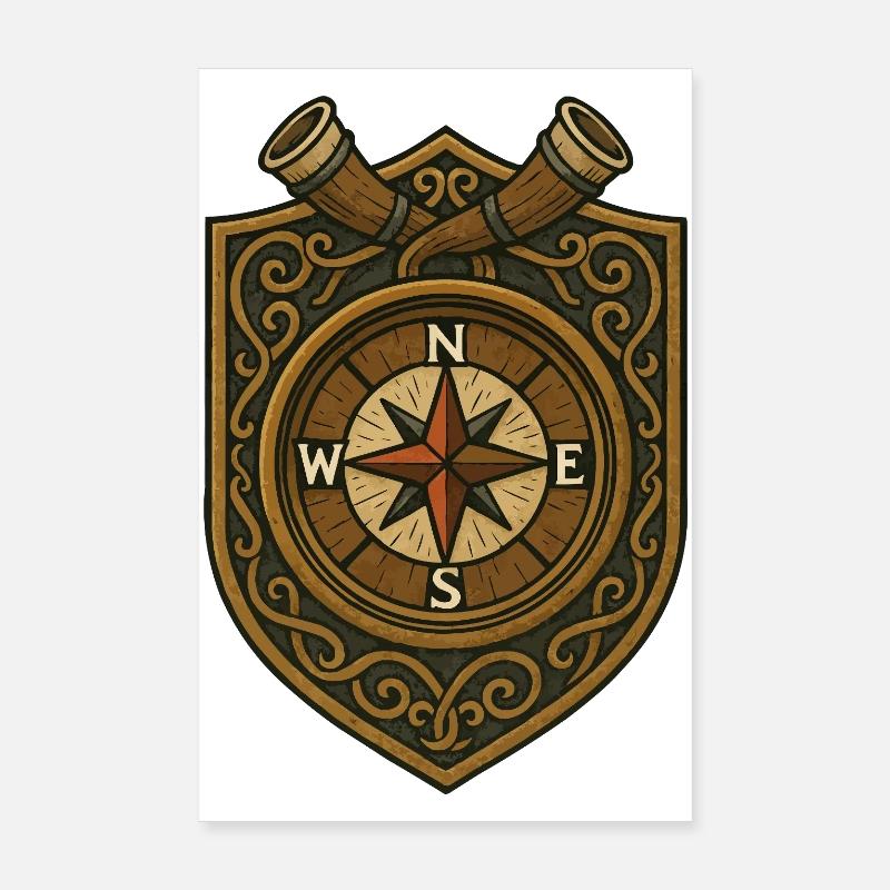 Wikinger Kompass Wappen Poster 20x30 cm