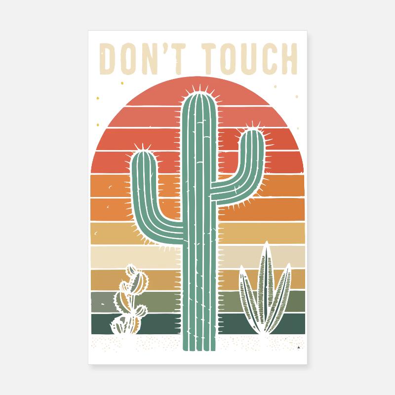 Cactus Retro Ne Pas Toucher Poster 20 x 30 cm