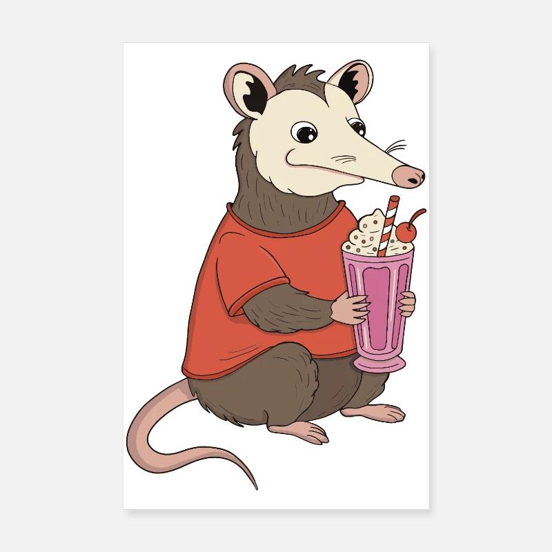 Opossum-Milchshake-Delight Poster 20x30 cm