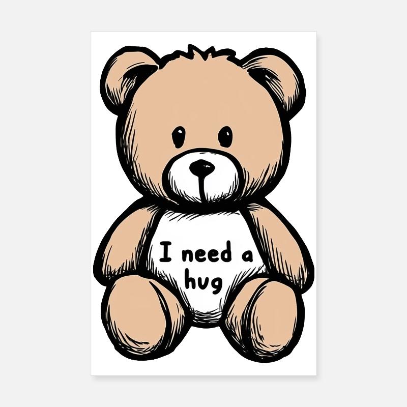 Soft Teddy Bear – Illustration Tenderness Poster 8" x 12" (20x30 cm)