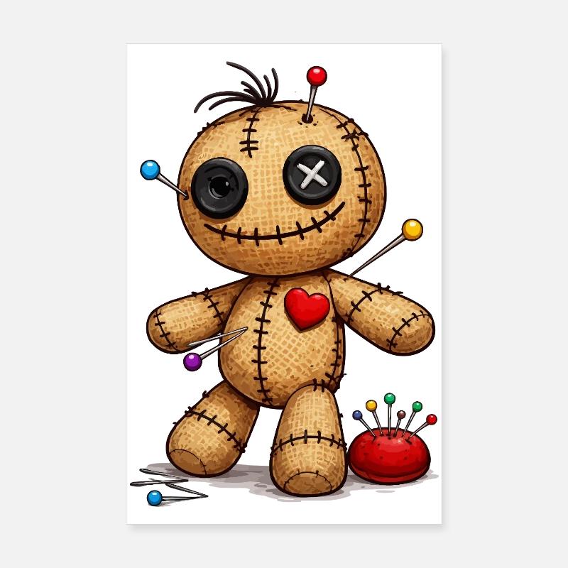 Voodoo Puppe mit Nadeln Poster 20x30 cm