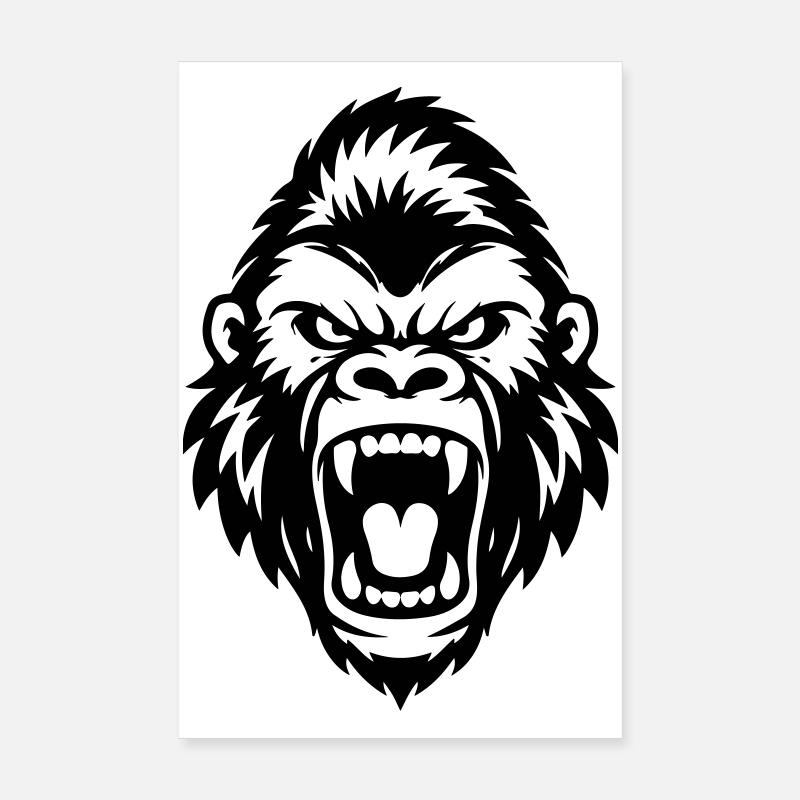 Gorilla Head Icon Poster 8" x 12" (20x30 cm)