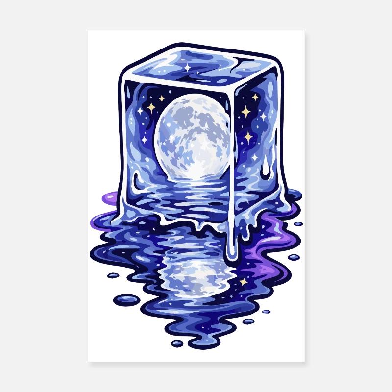 Fusion du cube au clair de lune Poster 20 x 30 cm