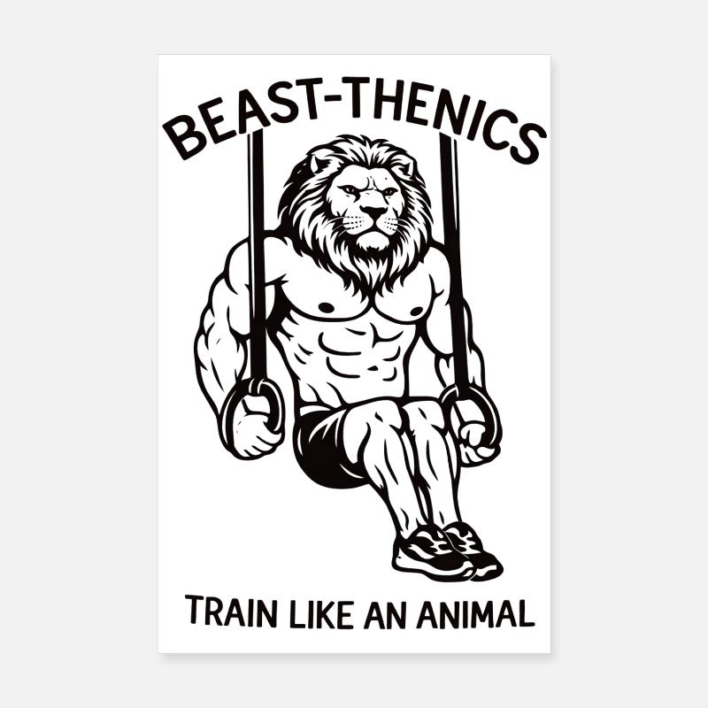 Train like a beast - Lion - Leo - Sport Poster 8" x 12" (20x30 cm)