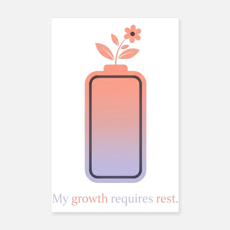 My Growth Requires Rest – Selfcare Design Poster 20x30 cm