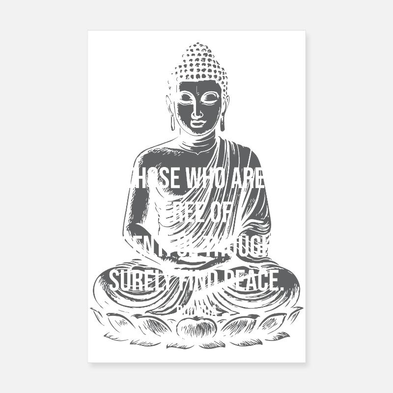 Peaceful Mind Buddha Quote Poster 8" x 12" (20x30 cm)