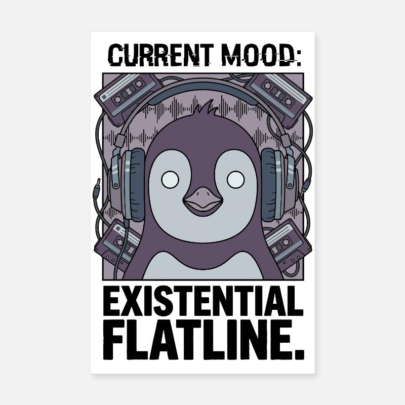 Current mood Existential zero line Poster 8" x 12" (20x30 cm)