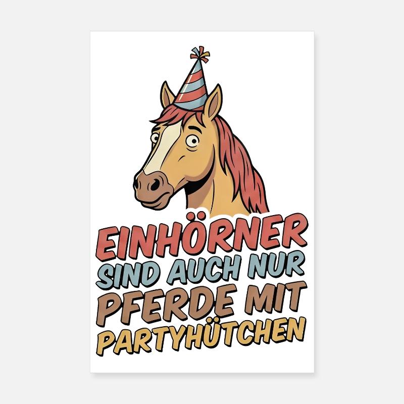 Partypferd mit Hut Poster 20x30 cm