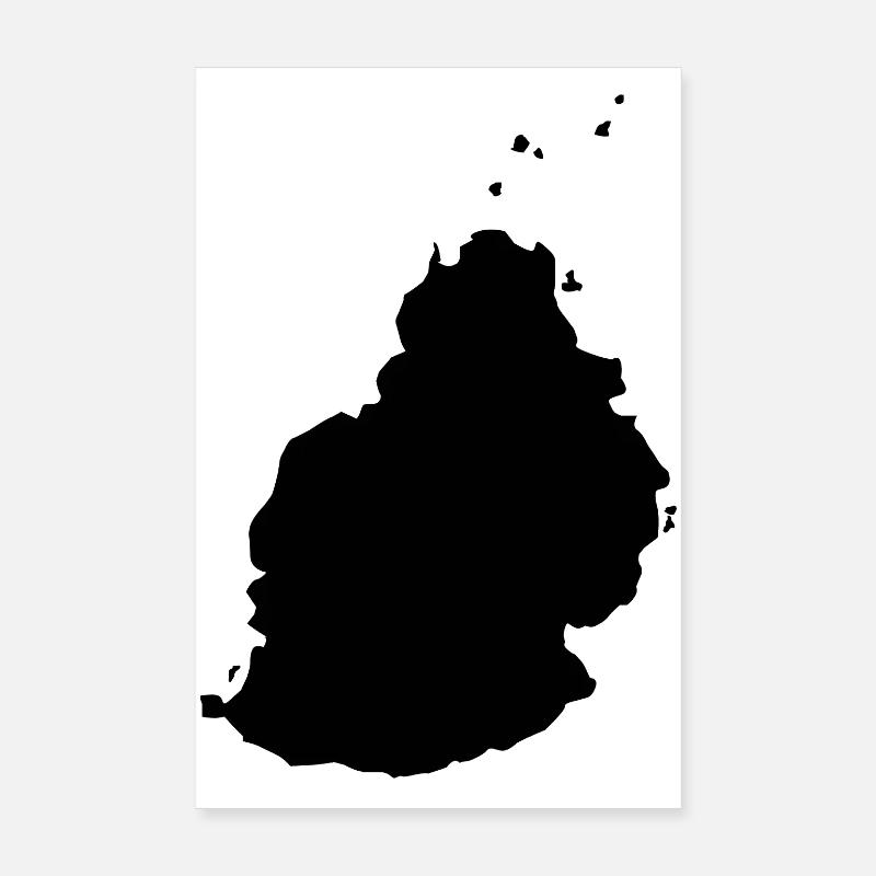 Mauritius map Poster 8" x 12" (20x30 cm)