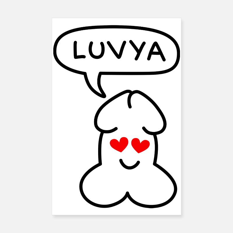 Émoticon drôle Junior luvya Poster 20 x 30 cm