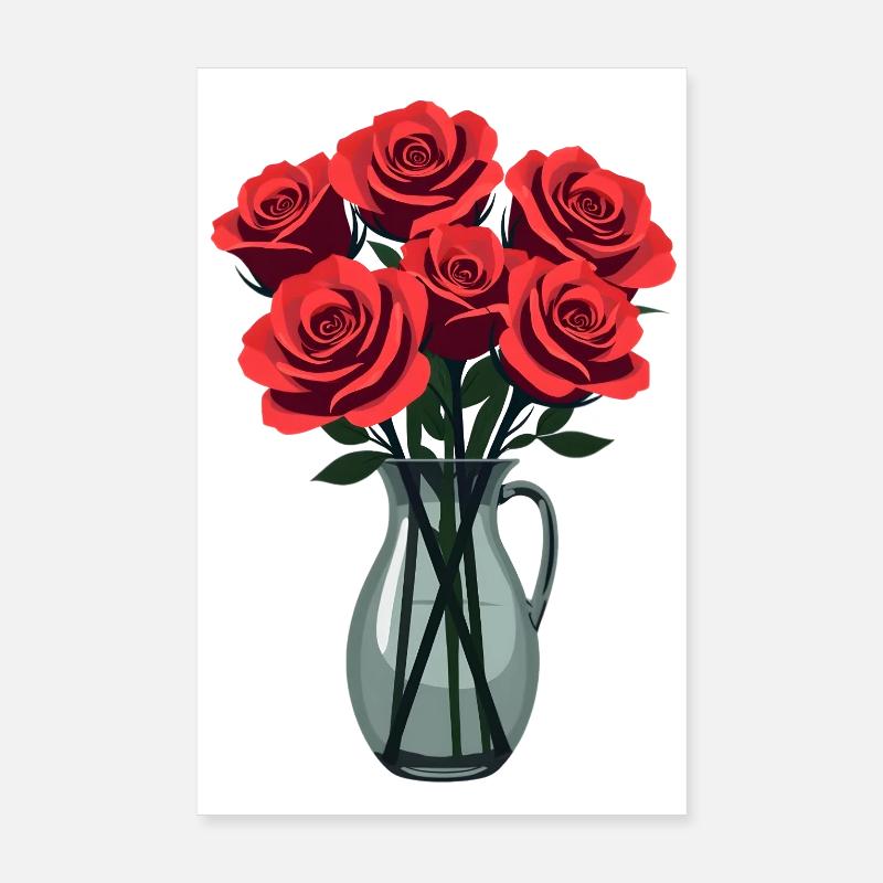 Red Roses Poster 8" x 12" (20x30 cm)