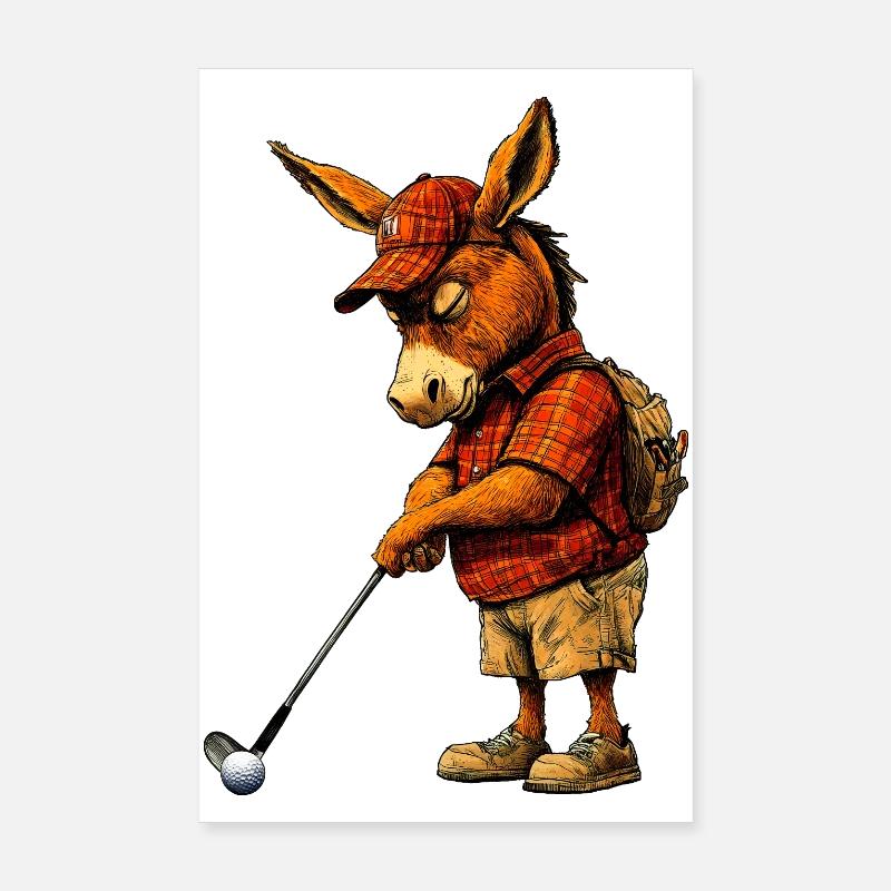 Golf Donkey Poster 8" x 12" (20x30 cm)