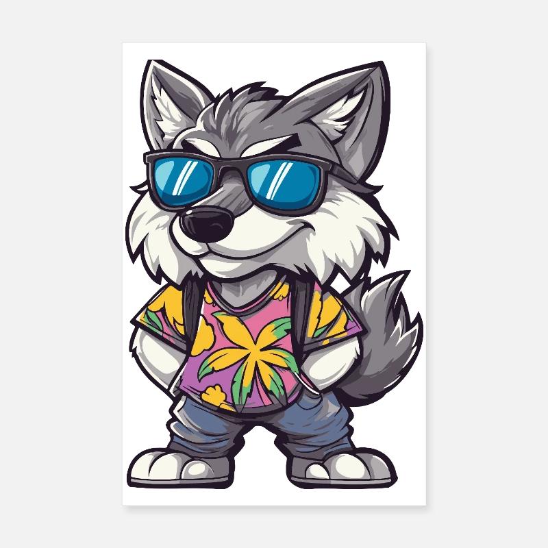 Vacances de Wolf Comic Poster 20 x 30 cm