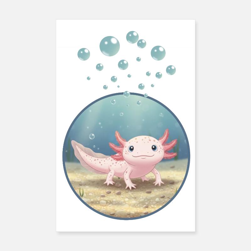 Création de t-shirt « Axolotl » - Poster 20 x 30 cm - blanc