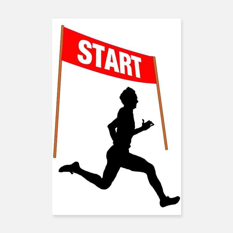 Start des Läufers – Renntag Poster 20x30 cm
