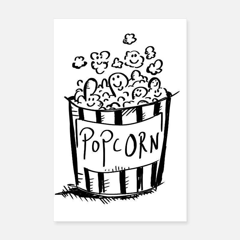 Jag älskar Popcorn - Bio - Gift Poster 20x30 cm