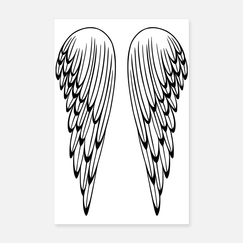 Ailes d'ange, ange gardien, ailes. Poster 20 x 30 cm