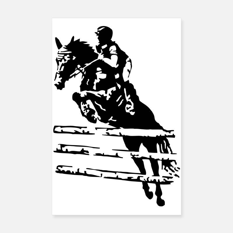 Cavalier de saut d’obstacles Poster 20 x 30 cm