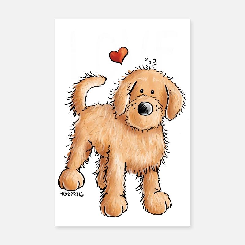 Doodle mit Herz - Goldendoodle - Hund - Geschenk Poster 20x30 cm