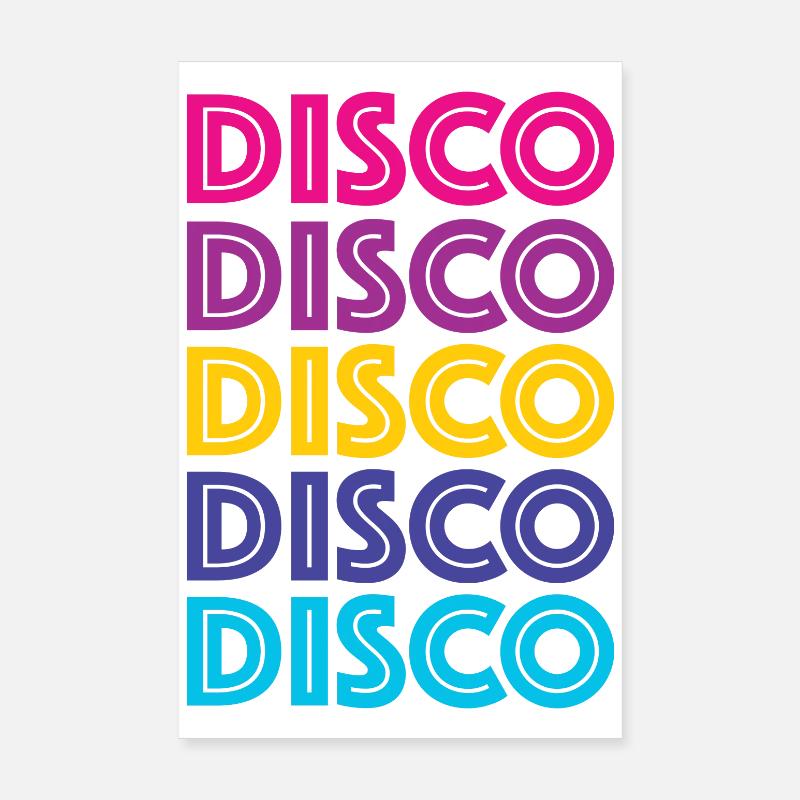 Disco Disco Disco - Poster 20x30 cm - Weiß
