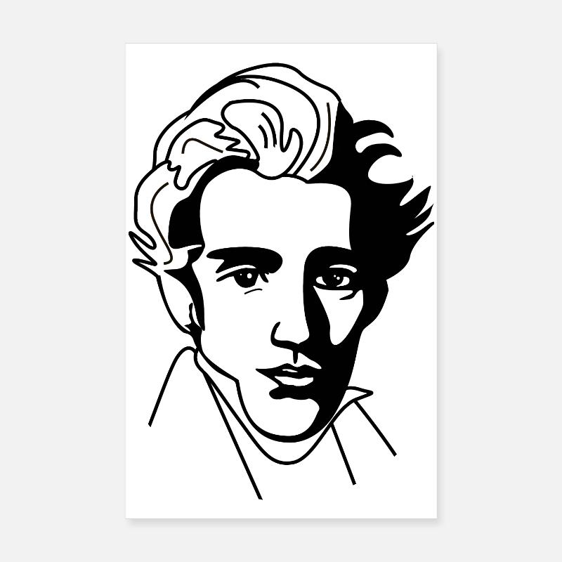 Soren Kierkegaard - Poster 20x30 cm - Weiß